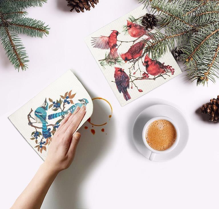 Cardinals Swedish Dishcloth, Single