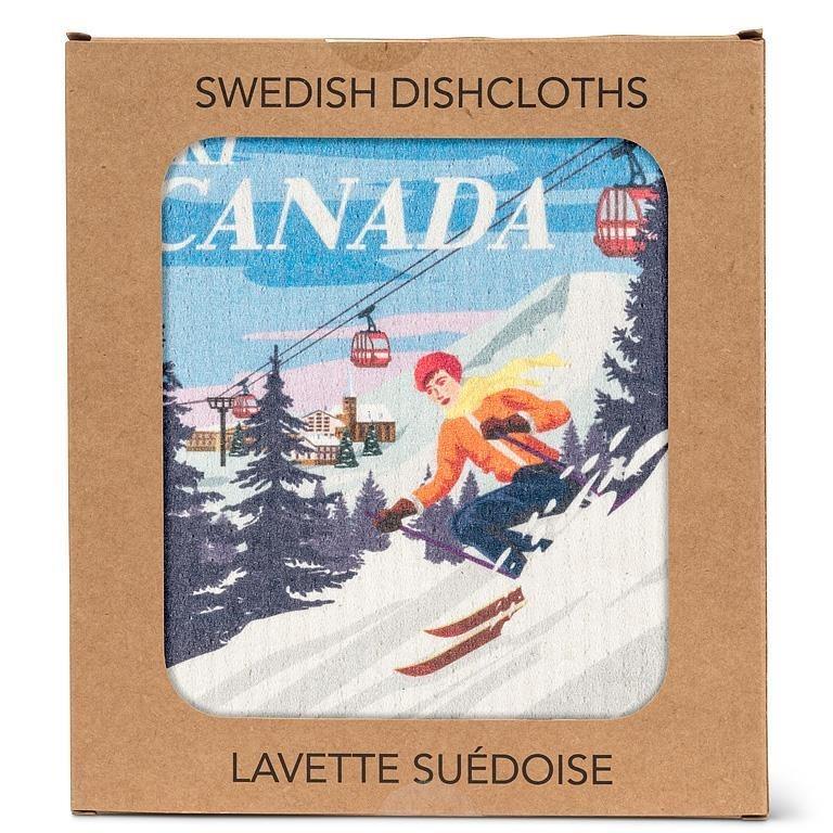 Graphic Ski Canada Swedish Dishcloth, Single