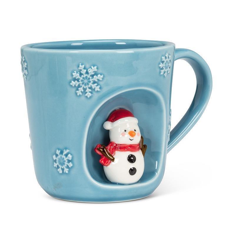 Snowflake Mug with Snowman, 14oz