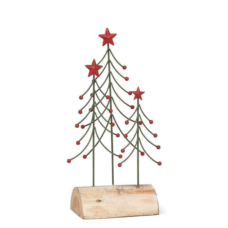 Wire Trees on Log Base