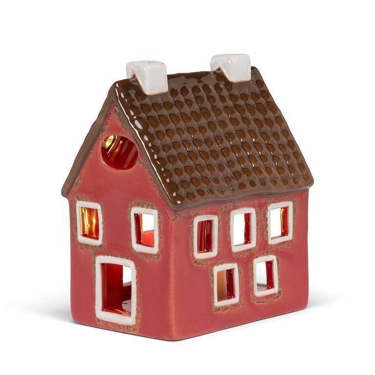 Large House with Windows Candle Holder, 4.5"H