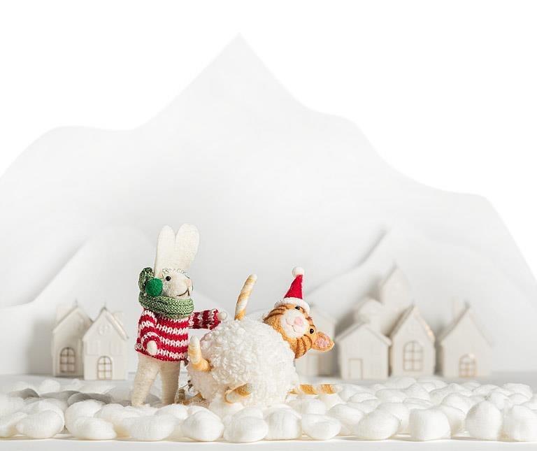 Bunny in Striped Sweater Ornament