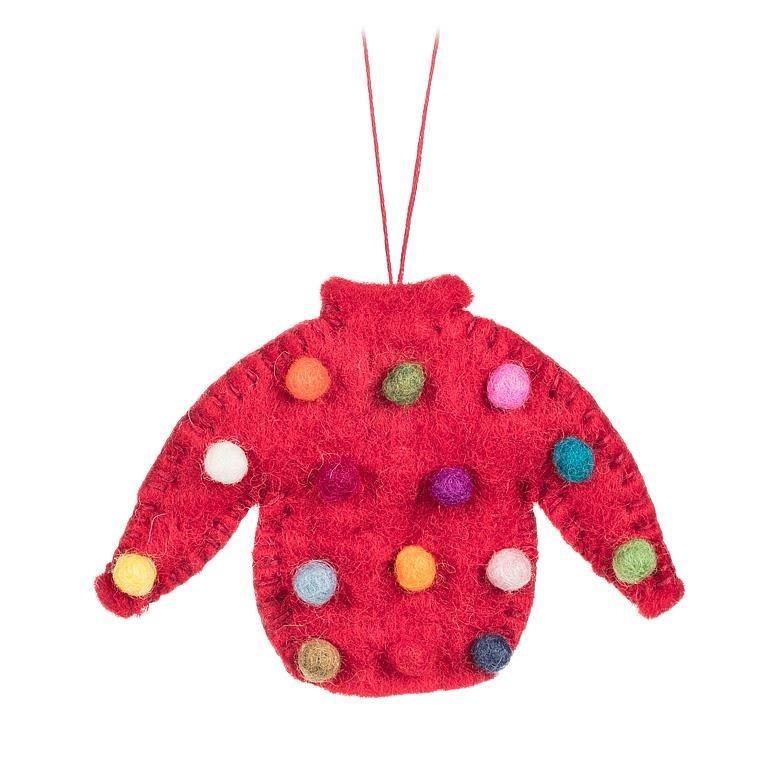 Sweater with Pompoms Ornament