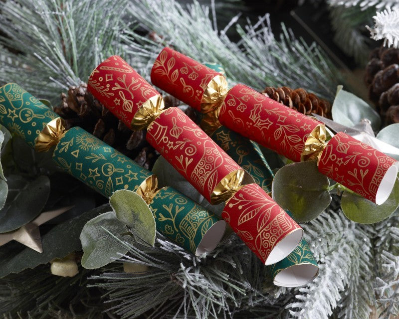 Miniature Tree Christmas Crackers, Set of 8
