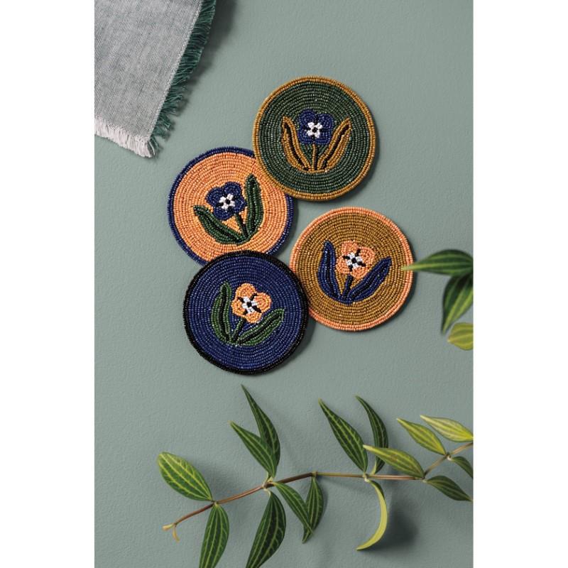 Teppi Beaded Coasters, Set of 4