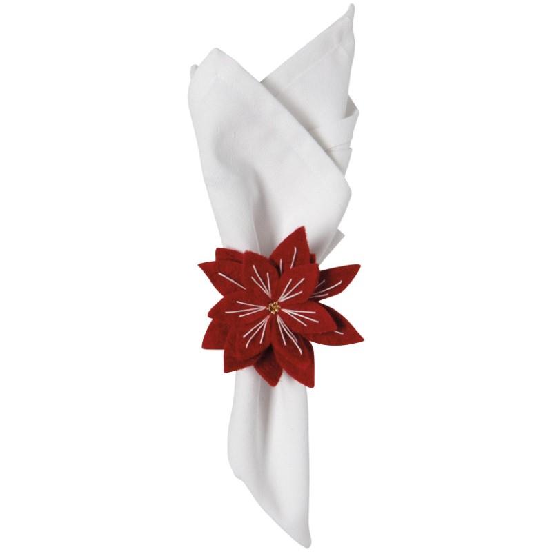 Amaryllis Christmas Felt Napkin Ring