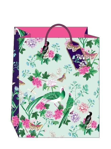 Pale Green Birds Gift Bag