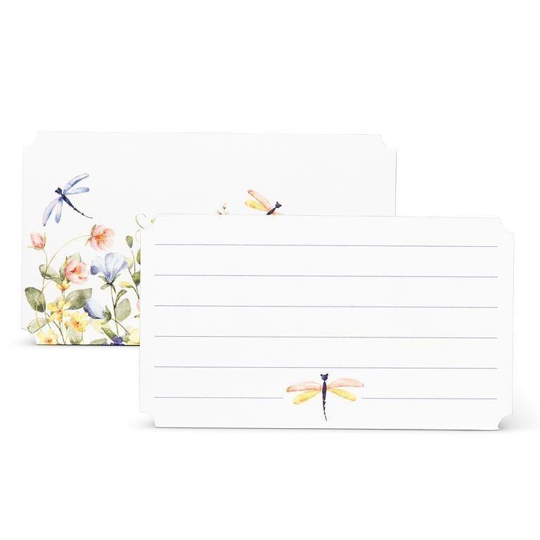 Floral &amp; Dragonfly Mini Note Cards. 50 Pieces