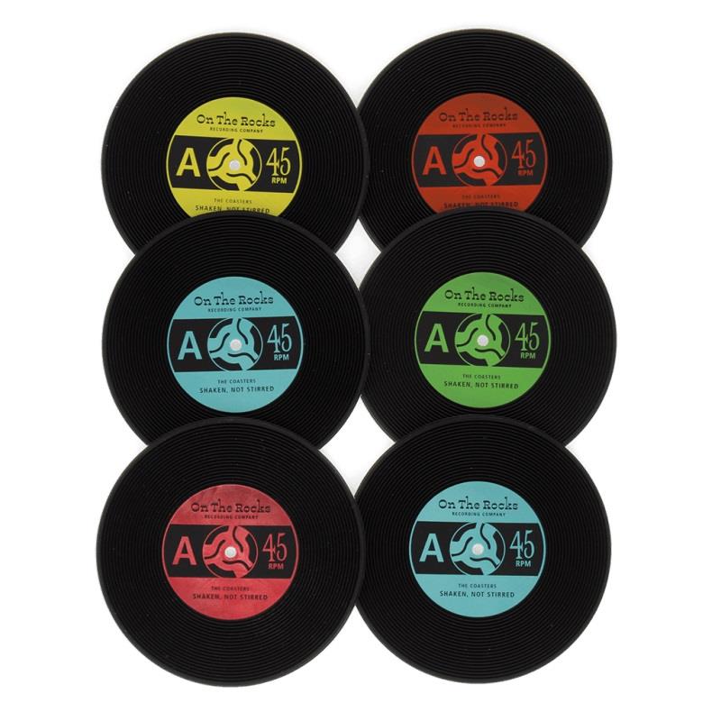 Vinyl Record Coasters, Set of 6