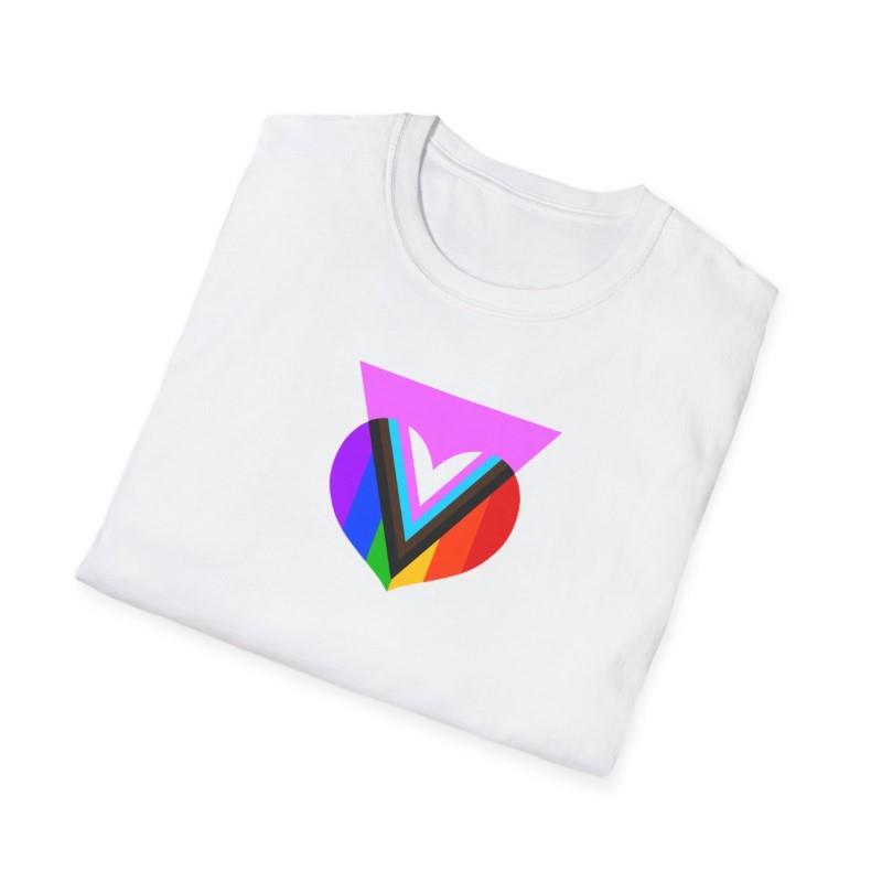 Pink Progress Pride Heart Tee - White