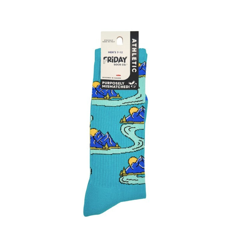 Mountains &amp; Trees Comic Athletic Socks - Lg