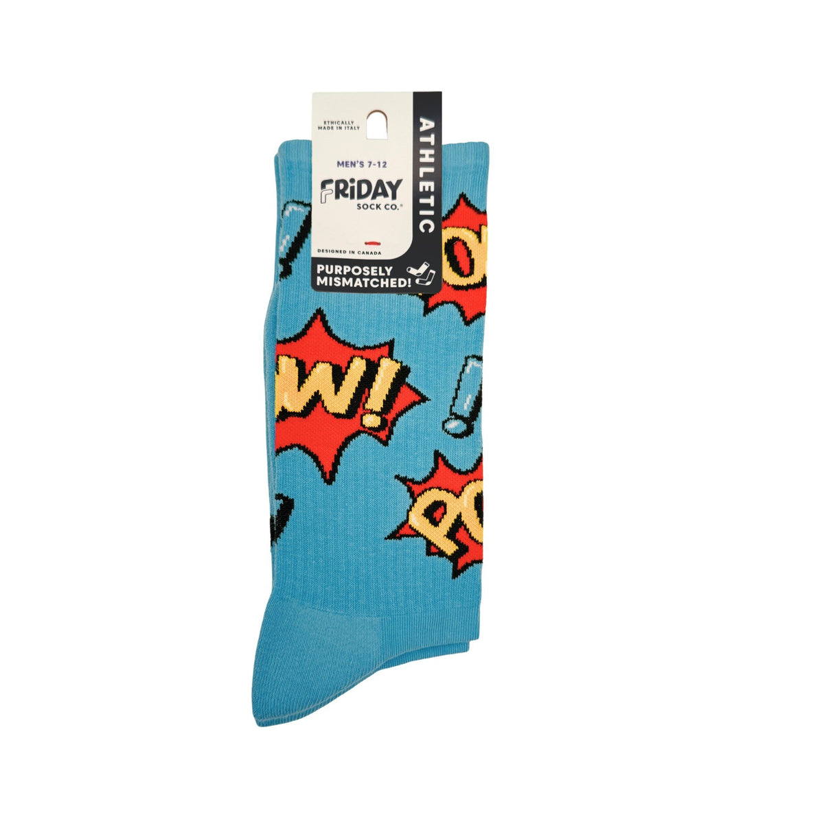 Zap Pow Comic Athletic Socks - Lg
