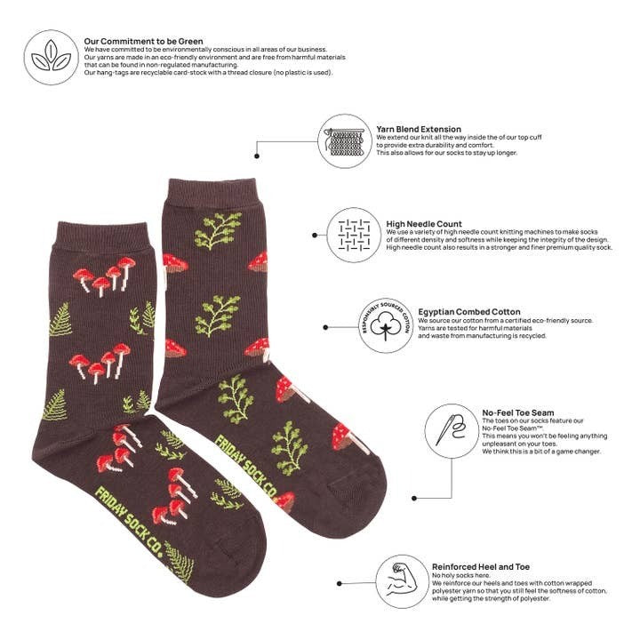 Mushroom Forest Socks - Sm