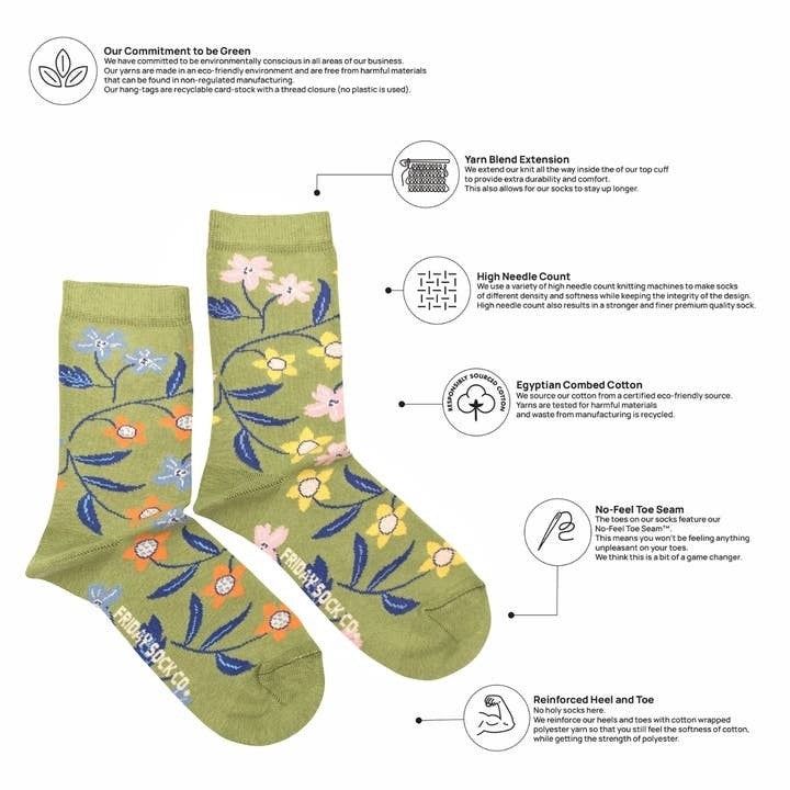 Flower Vine Socks - Sm