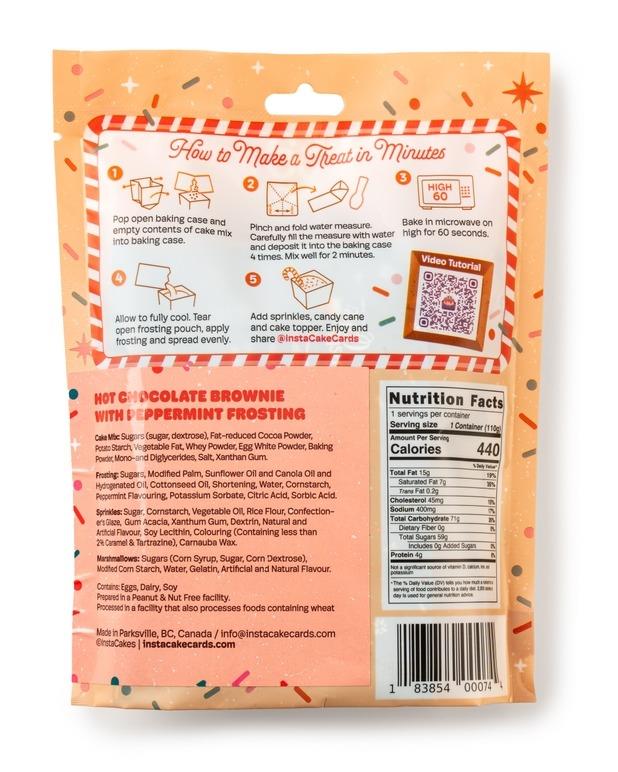 Gluten Free Hot Chocolate Brownie Cake Kit w/ Peppermint Frosting