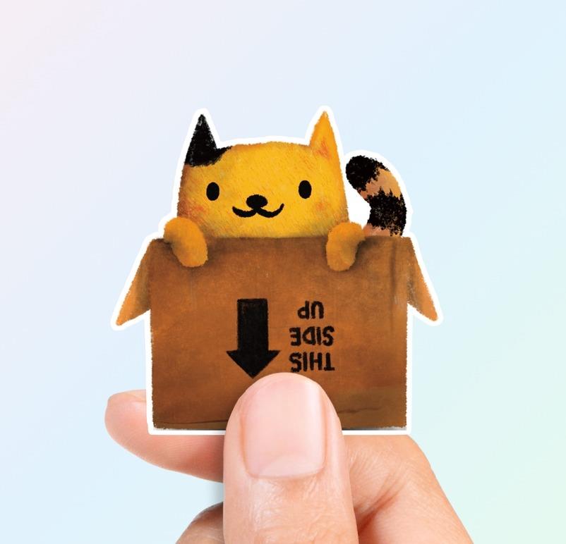 Cat Box Sticker