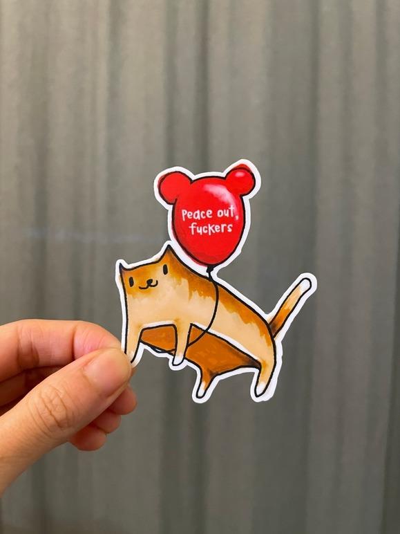 Peace Out Breadcat Sticker