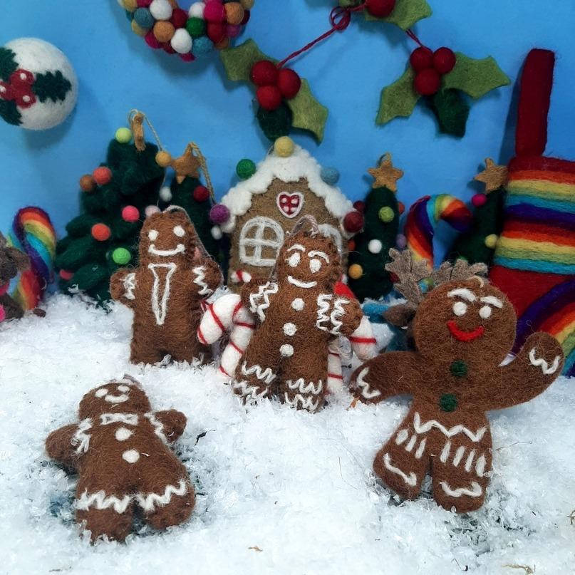 Handmade Jolly Gingerbread Man Ornament