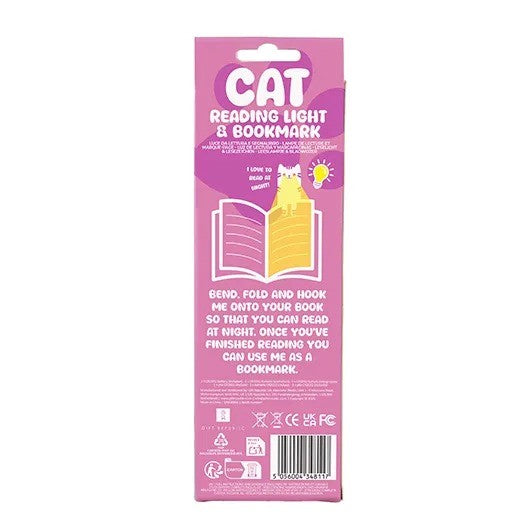 Cat Reading Light &amp; Bookmark