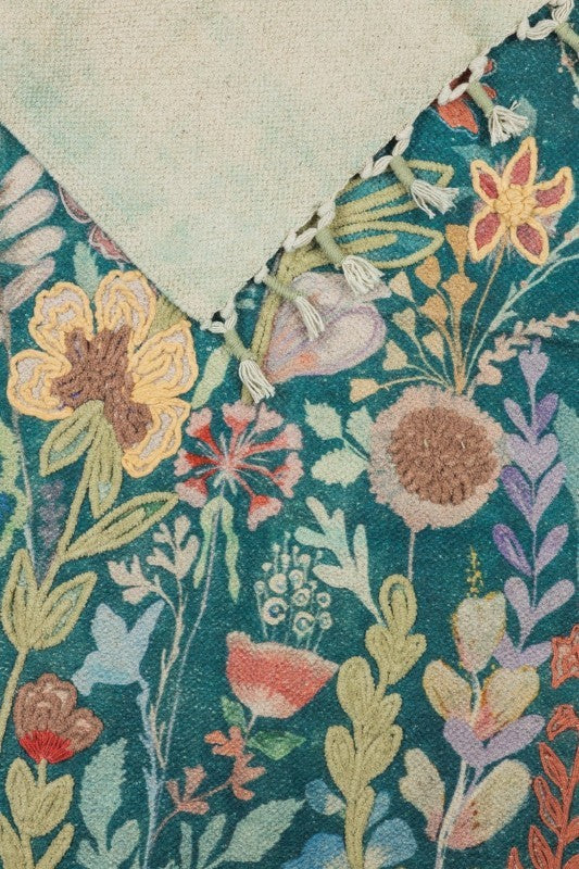 Tranquillo Teal Botanic Twist 3&#39; x 2&#39; Carpet