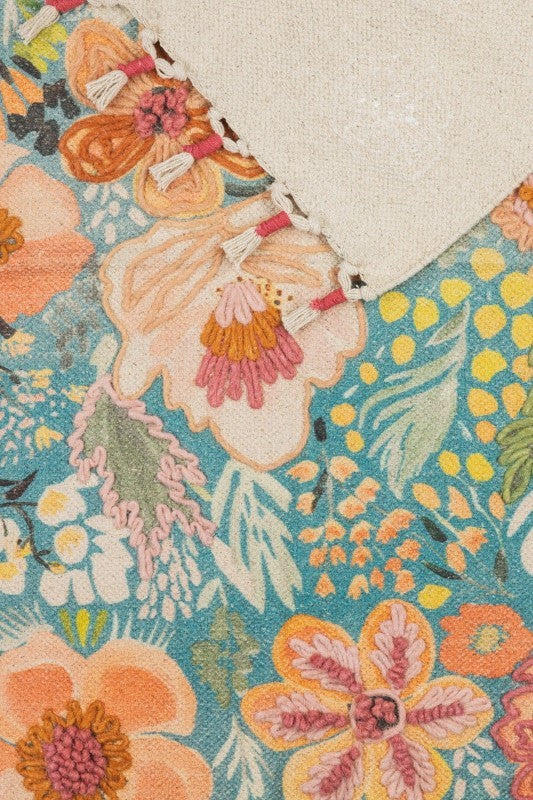 Tranquillo Turquoise Botanic Twist 3&#39; x 2&#39; Carpet