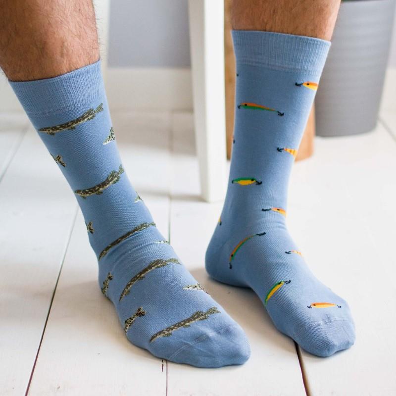 Fish &amp; Fishing Lure Socks - Lg
