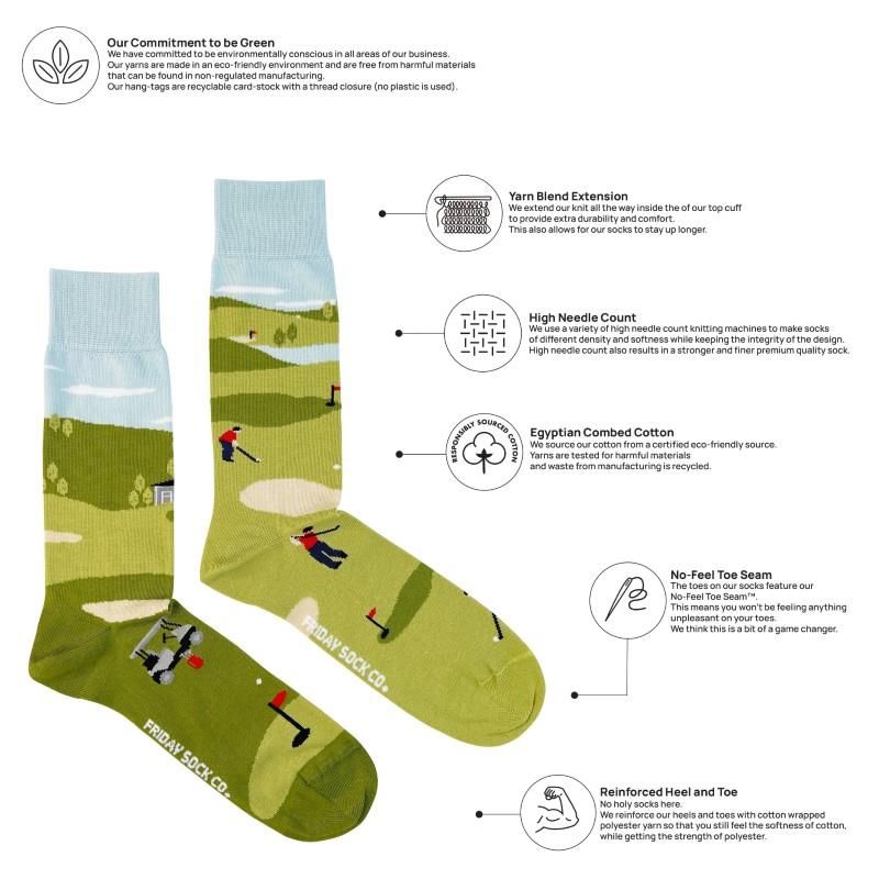 Golf Scene Socks - Lg