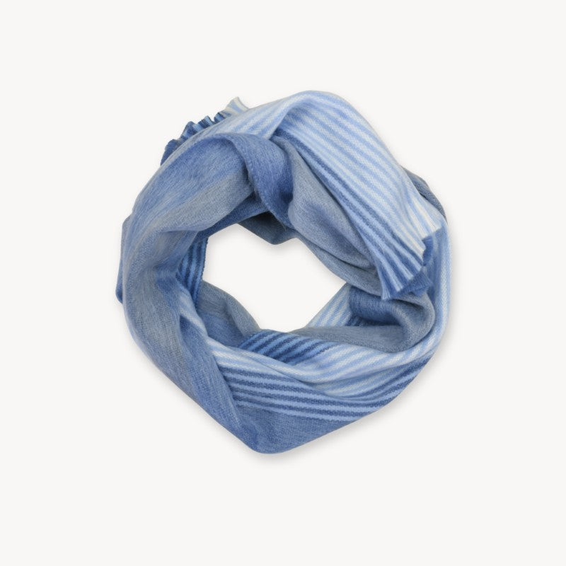 Pokoloko Alpaca Seamless Multi Stripe Scarf, Crystal
