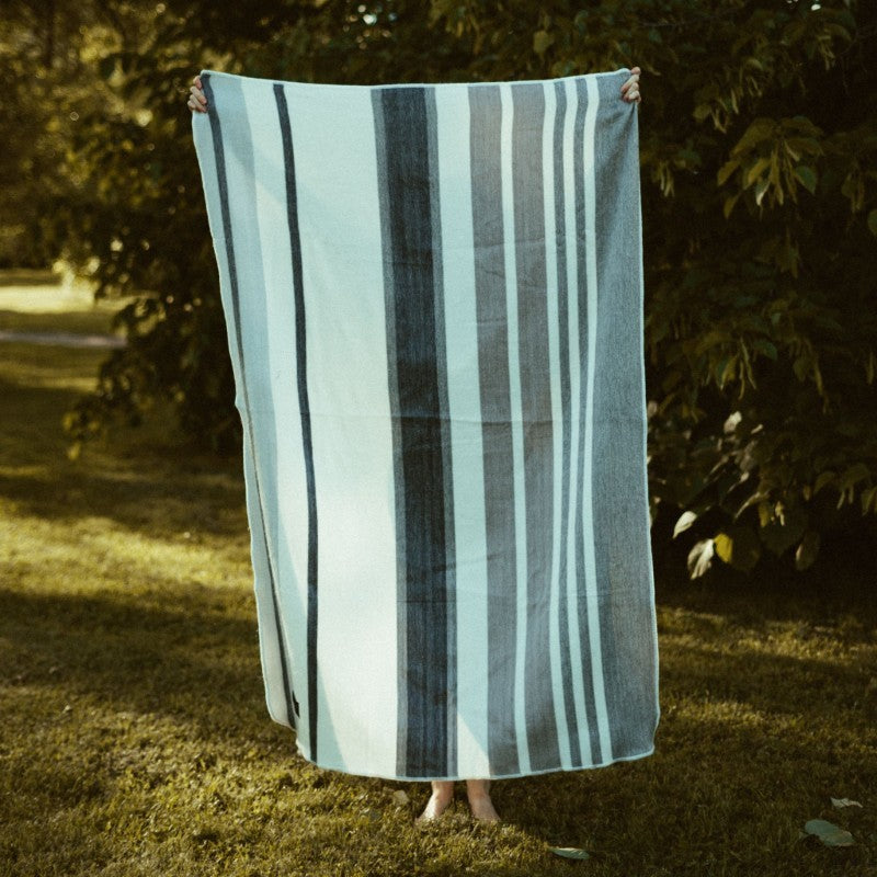 Pokoloko Earl Grey Striped Alpaca Blanket