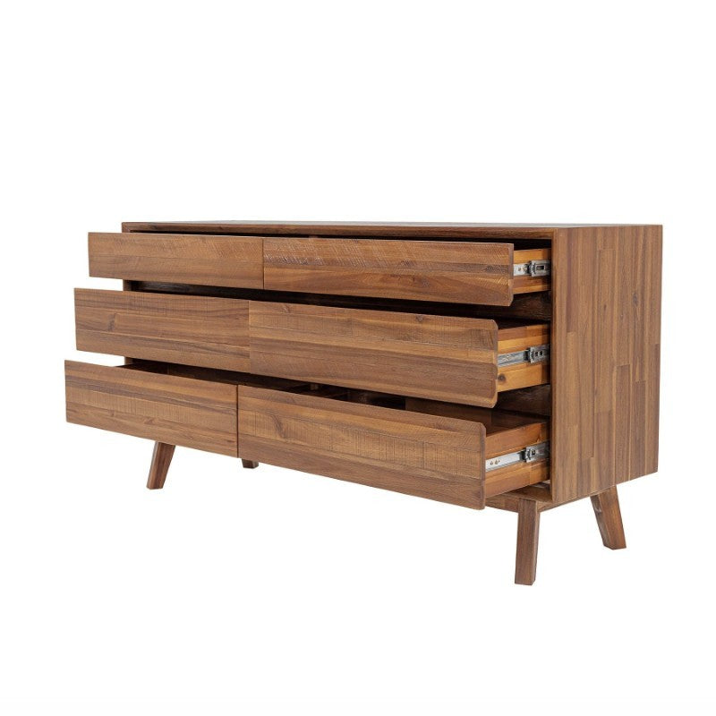 Gia 6 Drawer Dresser - Warm Pecan