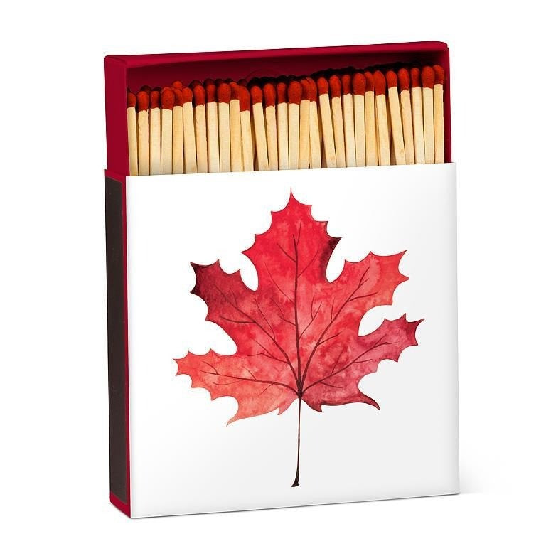 Maple Leaves Square Matches. 100 Sticks