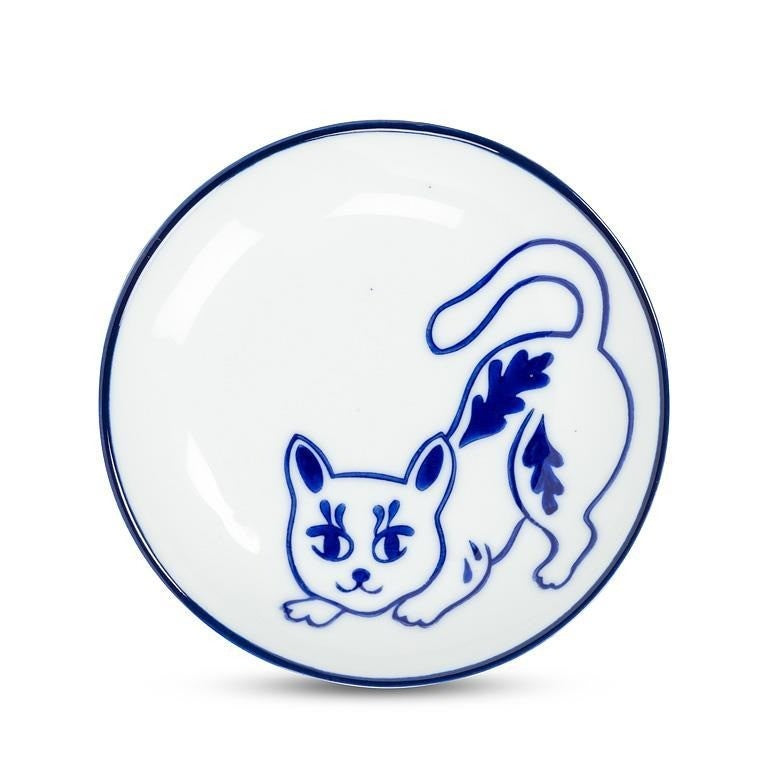 Small Plate with Playful Cats, 4"D