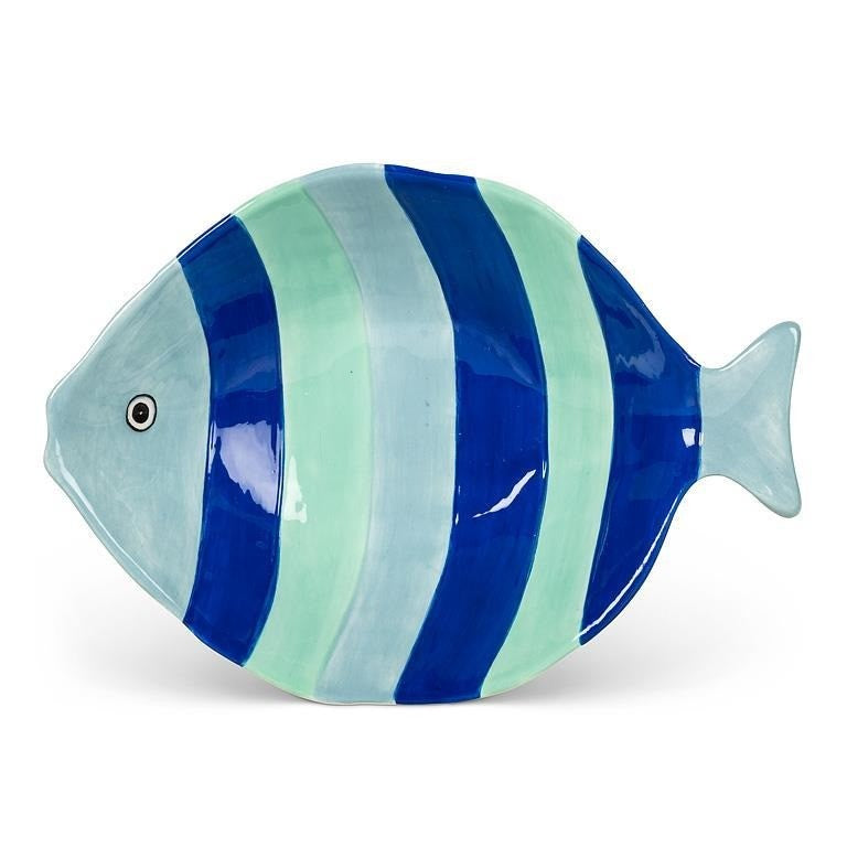 Large Striped Fish Bowl, 8.5"