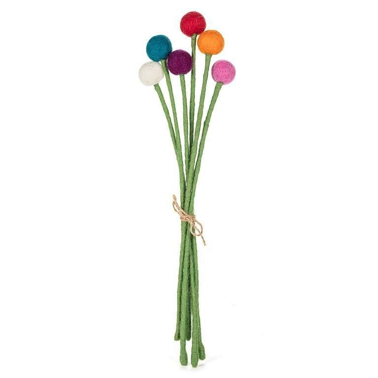 Pompom Flower Stem, 12.5"H