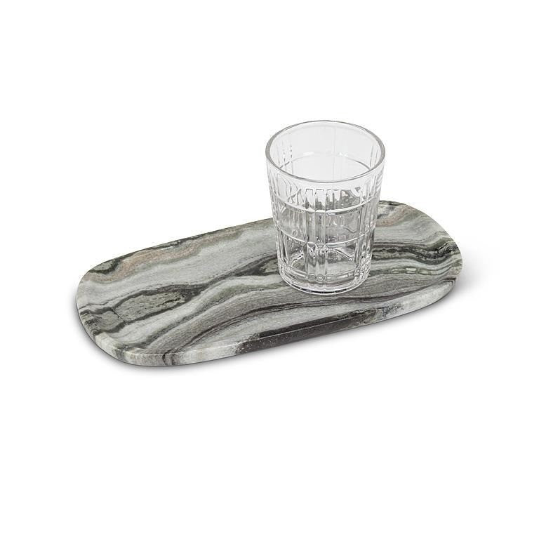 Small Black Marble Oblong Tray, 11.5"