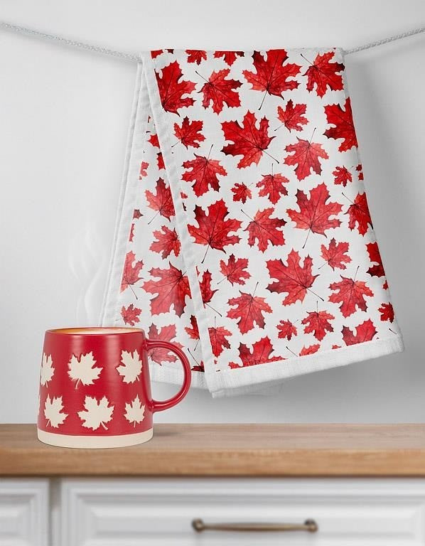 Allover Maple Leaves Kitchen Towel