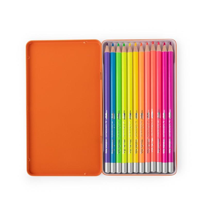 12 Neon Colouring Pencils