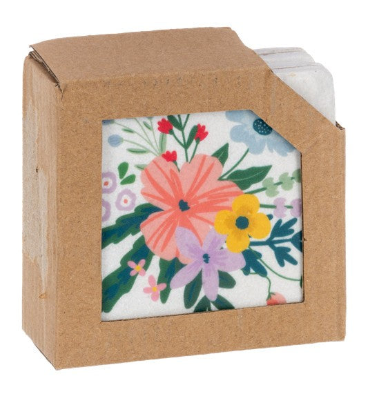 Floral Bloom Coasters, Set of 4