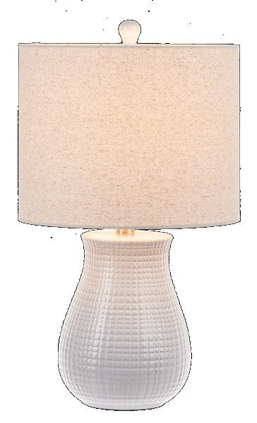 White Etched Lines Table Lamp 60W Max