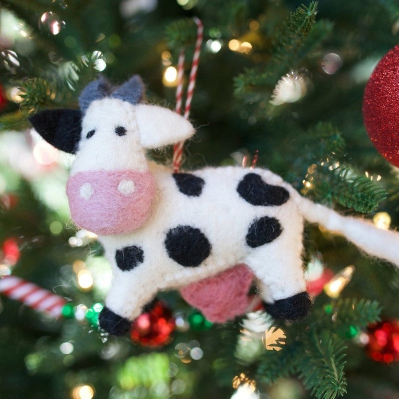 Felt Cow Ornament