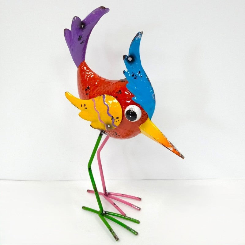 Multi Colour Metal Parrot, 13.9"H