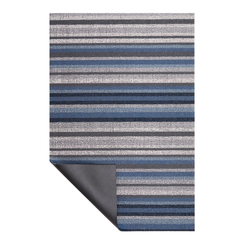 Chilewich Horizon Stripe Shag Mat, Deep Sea