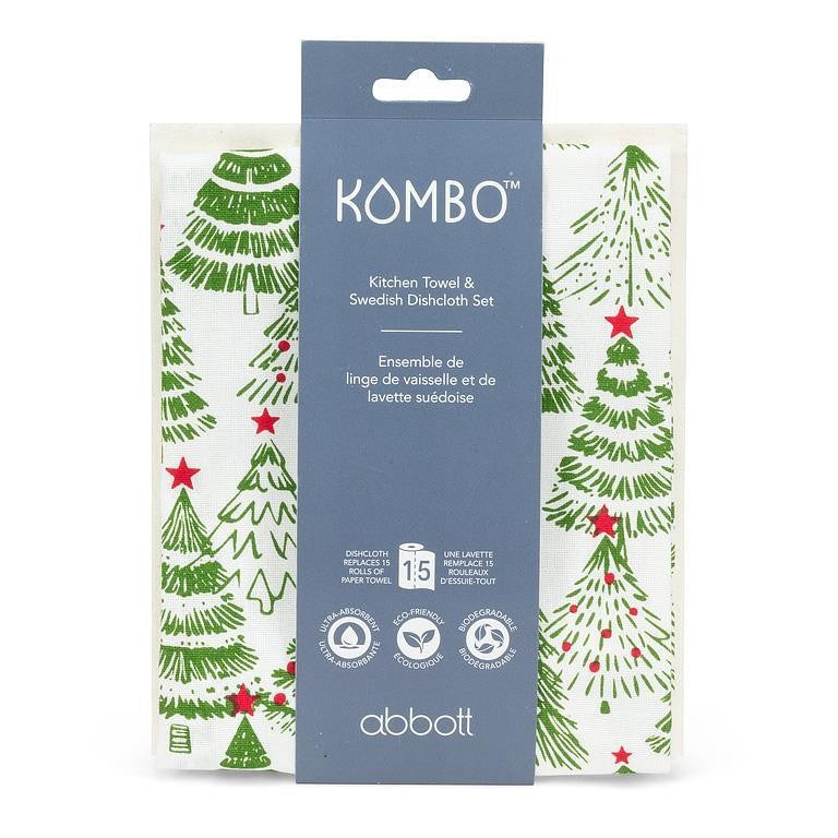 Tree with Star Dishcloth &amp; Kitchen Towel Set