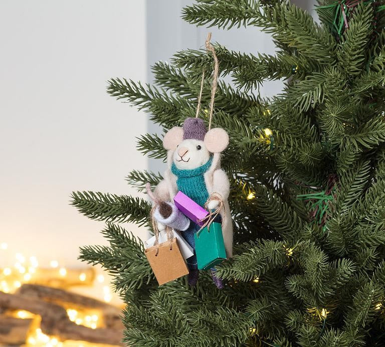 Shopping Mouse Ornament