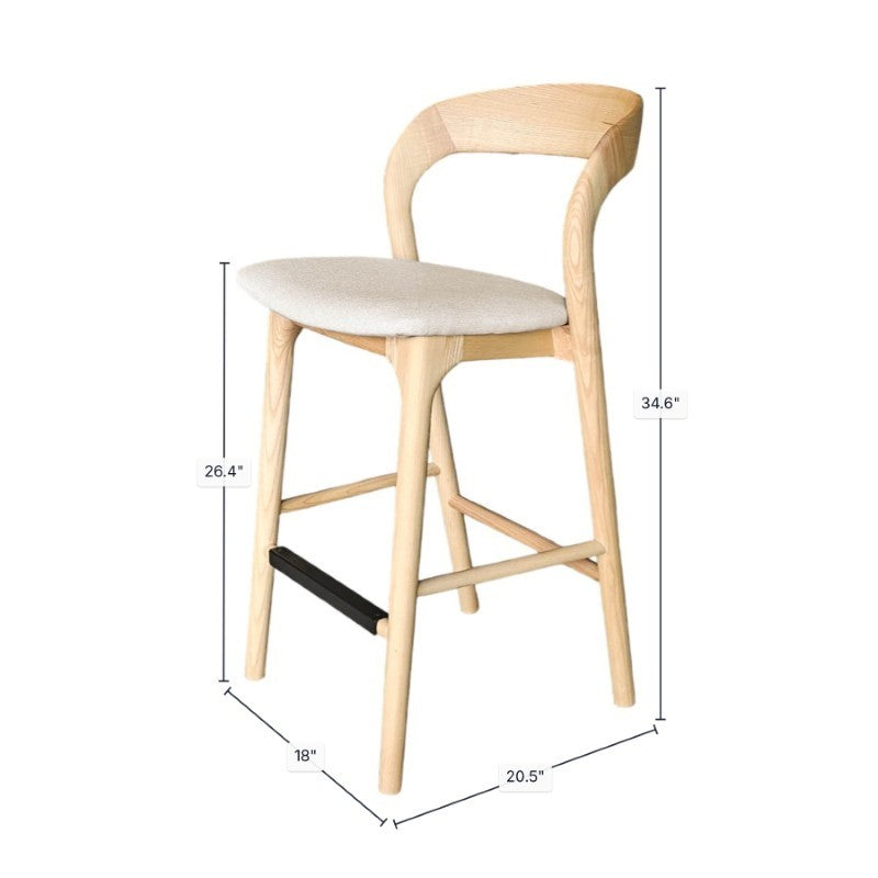 Rotondo Counter Stool - Natural Frame