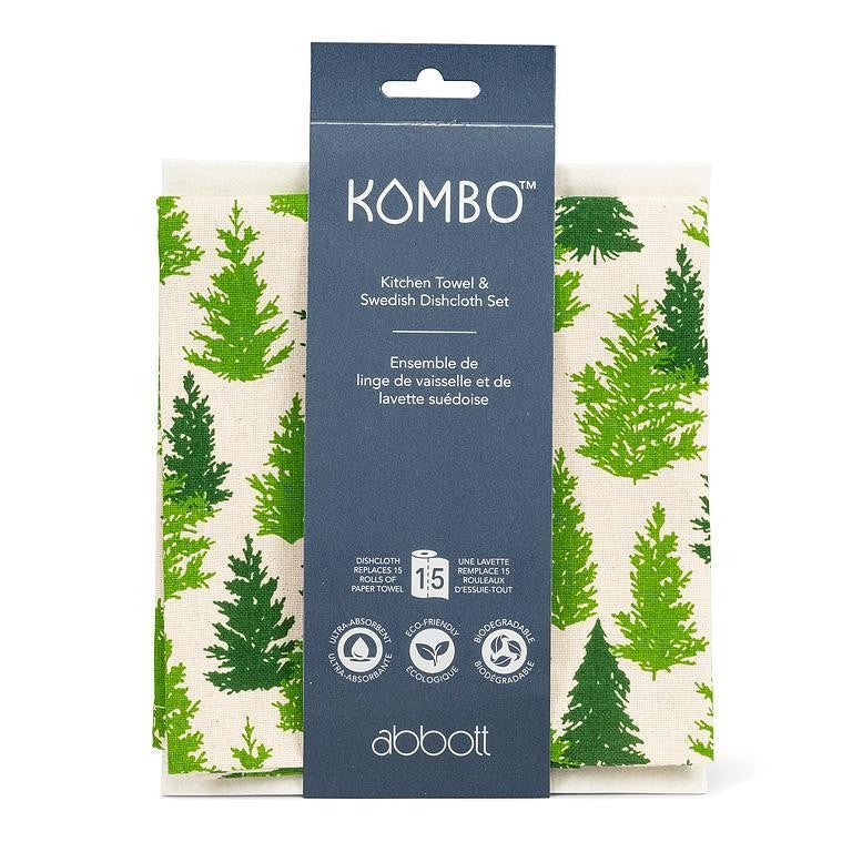 Pine Trees Dishcloth &amp; Tea Towel Set Of 2