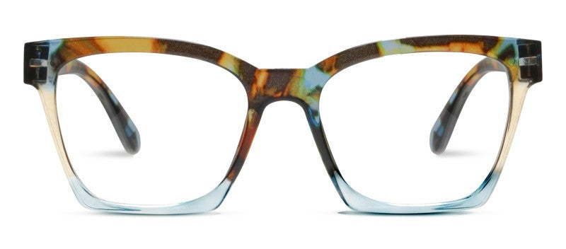 Birdie Blue Quartz Colourblock — Blue Light Reading Glasses