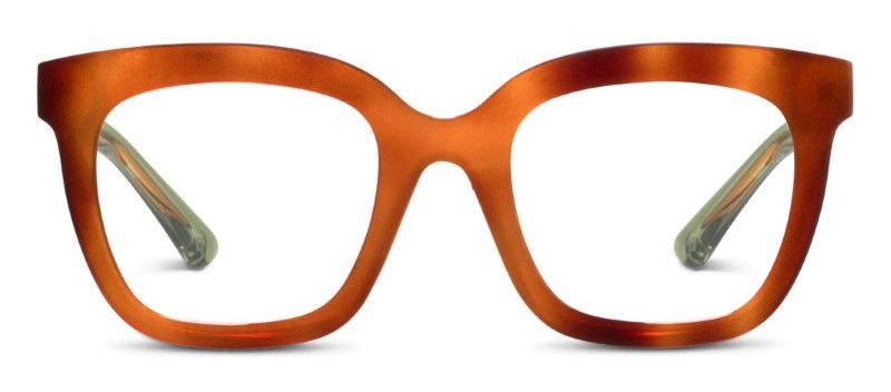 Fanfare Blonde Tortoise/Green — Blue Light Reading Glasses