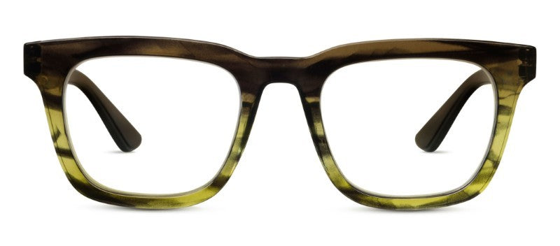 Cavern Green Ombre Horn — Blue Light Reading Glasses