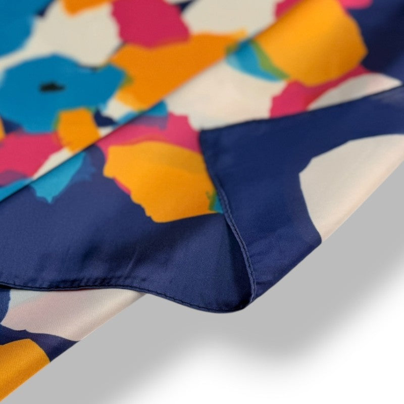 Abstract Floral Blue Brushstroke Scarf